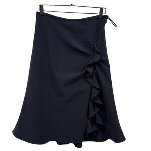 Prabal Gurung Collective Women‎ Black Black Ruffle Side Slit Skirt 10